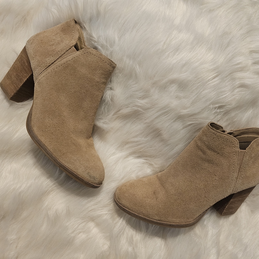 Alex Marie Beige Suede Ankle Booties